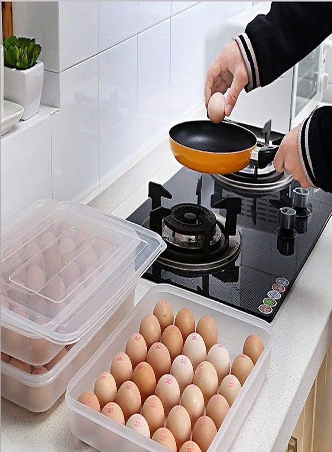 Portible صندوق تخزين بيض محمول، سلة، حاوية بيض للثلاجة، صينية منزلية للتجميد (24 خانة). - Image 3